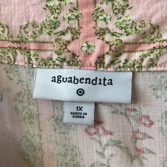 Pink floral drop waist dress with flutter sleeves and pockets. Size 1X EUC - Picture 6 of 9